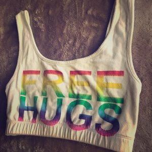 Rainbow free hugs crop bandeau